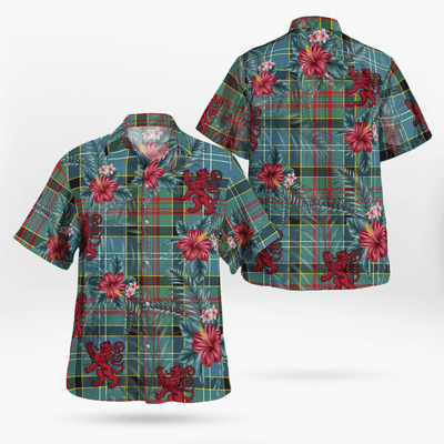 Clan Paisley District Tartan Scottish Lion Hawaiian Shirt