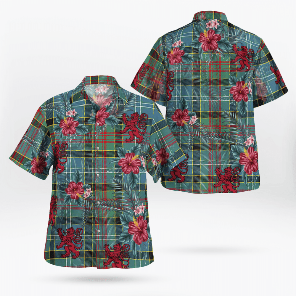 Clan Paisley District Tartan Scottish Lion Hawaiian Shirt DD20 Paisley District Tartan Tartan Hawaii Shirt