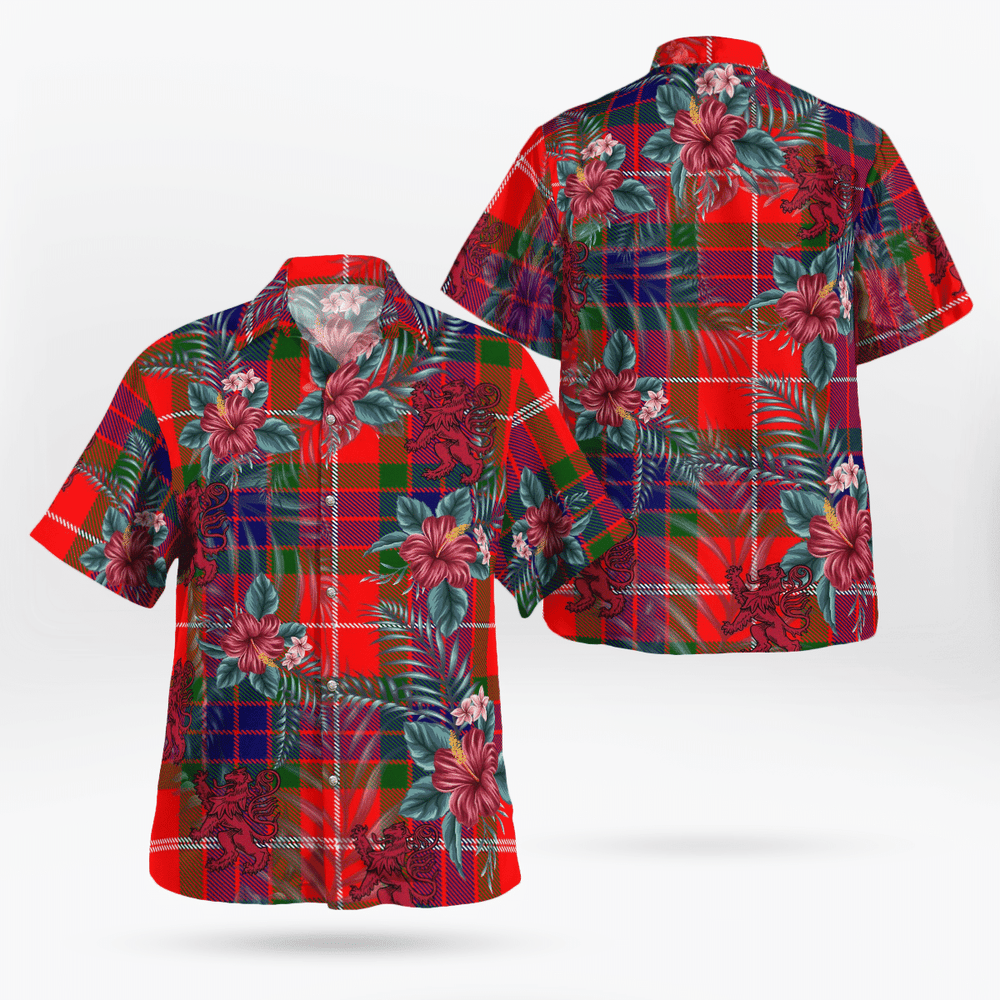 Clan Fraser Modern Tartan Scottish Lion Hawaiian Shirt MY99 Fraser Modern Tartan Tartan Hawaii Shirt