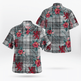 Clan Douglas Grey Modern Tartan Scottish Lion Hawaiian Shirt BI17 Douglas Grey Modern Tartan Tartan Hawaii Shirt