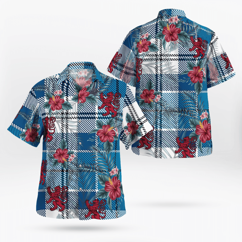 Clan Roberton Tartan Scottish Lion Hawaiian Shirt SK42 Roberton Tartan Tartan Hawaii Shirt