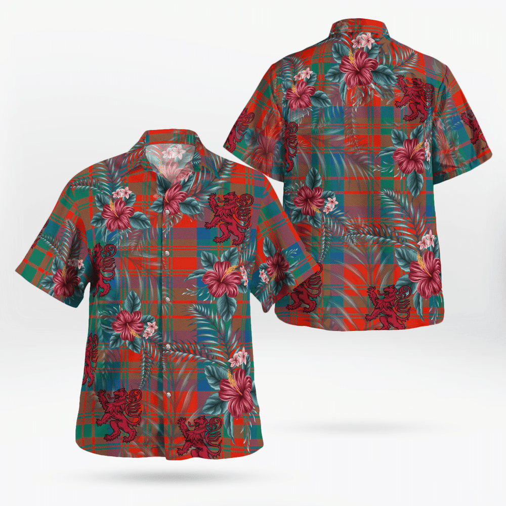 Clan Matheson Ancient Tartan Scottish Lion Hawaiian Shirt EL53 Matheson Ancient Tartan Tartan Hawaii Shirt