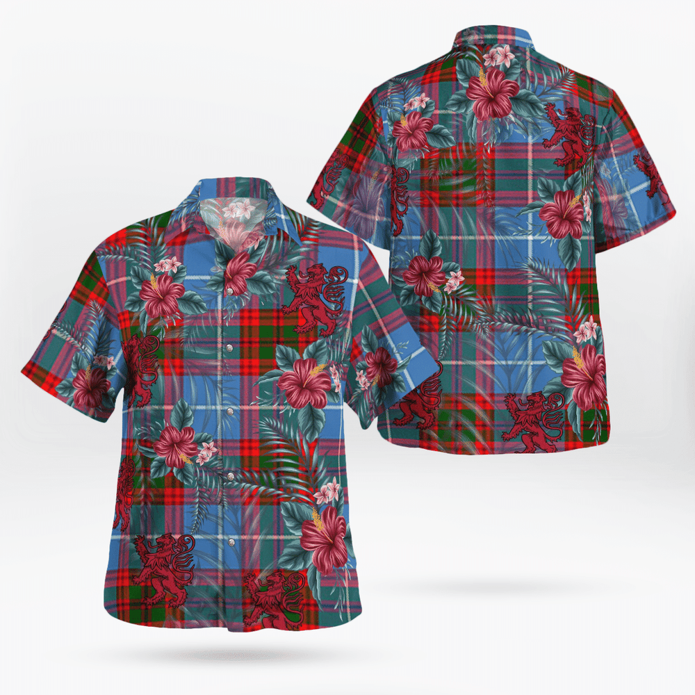 Clan Preston (Edinburgh) Tartan Scottish Lion Hawaiian Shirt FG54 Preston (Edinburgh) Tartan Tartan Hawaii Shirt