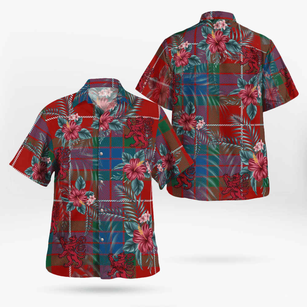 Clan Fraser Ancient Tartan Scottish Lion Hawaiian Shirt UR40 Fraser Ancient Tartan Tartan Hawaii Shirt