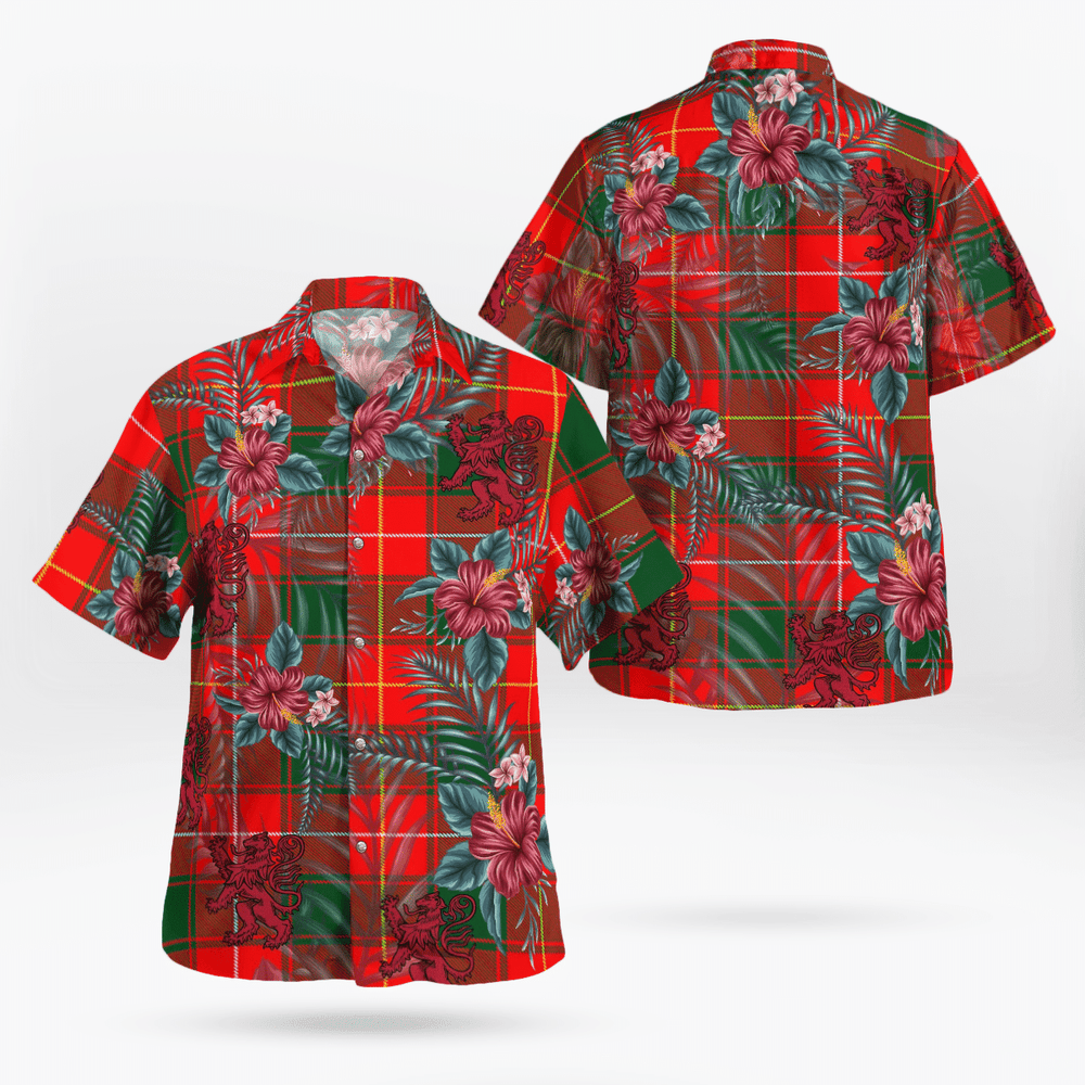 Clan MacPhee Modern Tartan Scottish Lion Hawaiian Shirt FV53 MacPhee Modern Tartan Tartan Hawaii Shirt