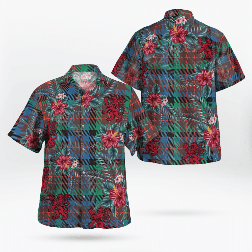 Clan MacDuff Hunting Ancient Tartan Scottish Lion Hawaiian Shirt TS72 MacDuff Hunting Ancient Tartan Tartan Hawaii Shirt