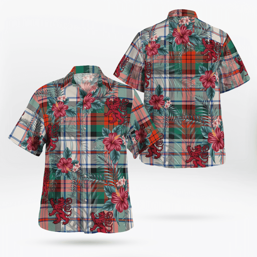 Clan MacDuff Dress Ancient Tartan Scottish Lion Hawaiian Shirt ZC91 MacDuff Dress Ancient Tartan Tartan Hawaii Shirt
