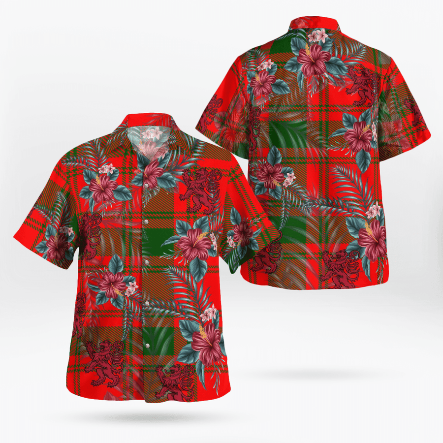 Clan MacQuarrie Modern Tartan Scottish Lion Hawaiian Shirt YM27 MacQuarrie Modern Tartan Tartan Hawaii Shirt