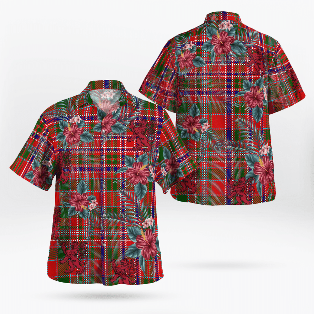 Clan MacAlister Modern Tartan Scottish Lion Hawaiian Shirt BP92 MacAlister Modern Tartan Tartan Hawaii Shirt
