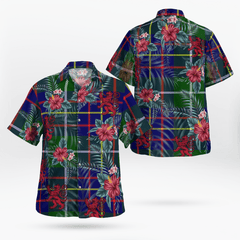 Clan Inglis Modern Tartan Scottish Lion Hawaiian Shirt HU87 Inglis Modern Tartan Tartan Hawaii Shirt