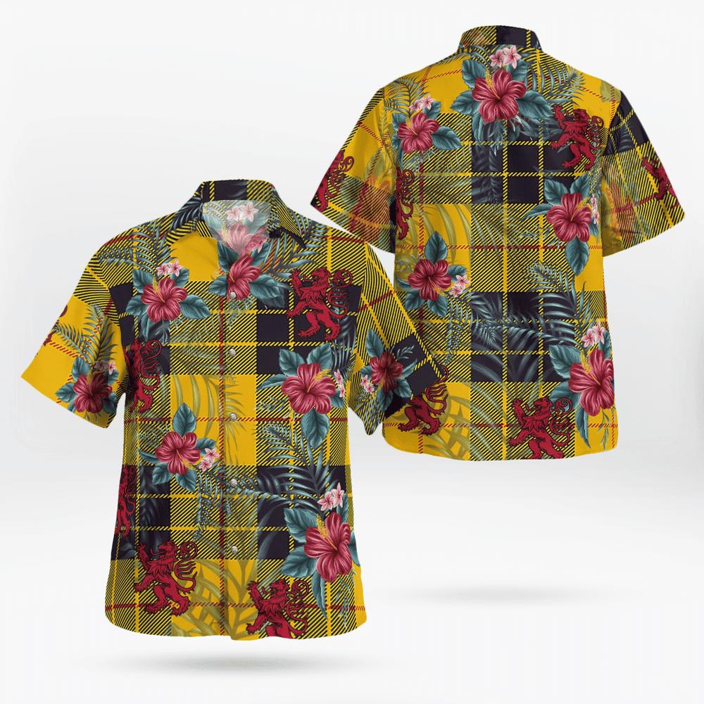 Clan MacLeod of Lewis Ancient Tartan Scottish Lion Hawaiian Shirt JW82 MacLeod of Lewis Ancient Tartan Tartan Hawaii Shirt