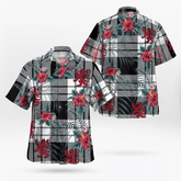 Clan Clan MacFarlane Black & White Tartan Scottish Lion Hawaiian Shirt GP45 MacFarlane Black & White Tartan Tartan Hawaii Shirt