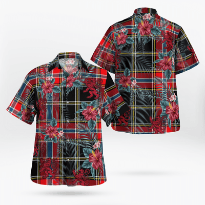 Clan Norwegian Night Tartan Scottish Lion Hawaiian Shirt