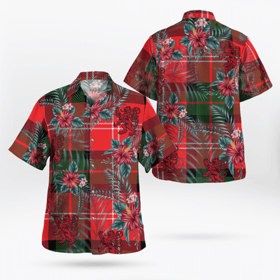 Clan Nesbitt Modern Tartan Scottish Lion Hawaiian Shirt