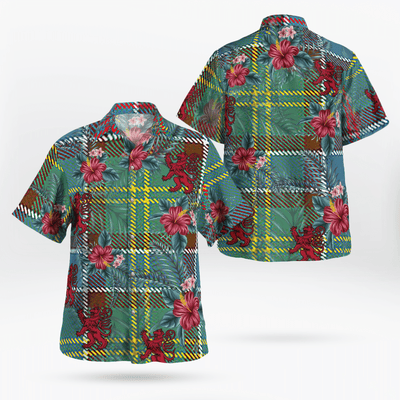 Clan Whitelaw Tartan Scottish Lion Hawaiian Shirt