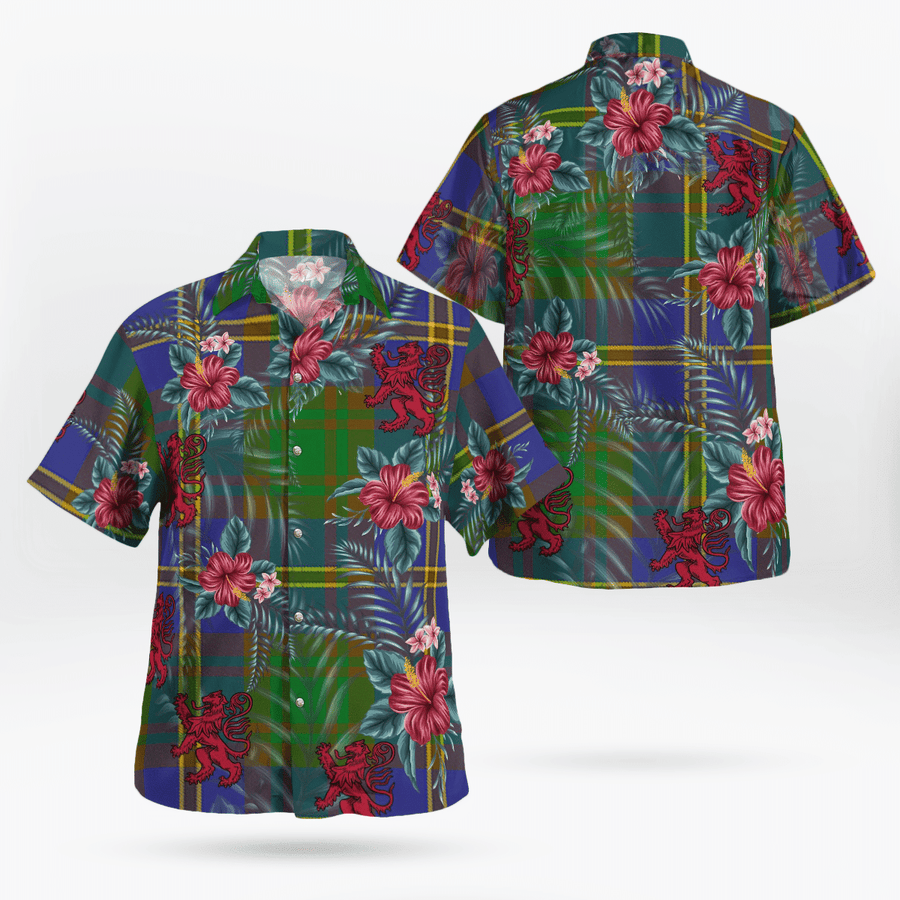 Clan Strange of Balkaskie Tartan Scottish Lion Hawaiian Shirt XM28 Strange of Balkaskie Tartan Tartan Hawaii Shirt