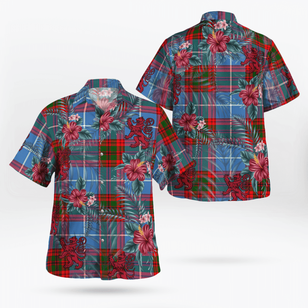 Clan Trotter Tartan Scottish Lion Hawaiian Shirt RP51 Trotter Tartan Tartan Hawaii Shirt