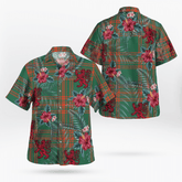 Clan Menzies Green Ancient Tartan Scottish Lion Hawaiian Shirt IH93 Menzies Green Ancient Tartan Tartan Hawaii Shirt