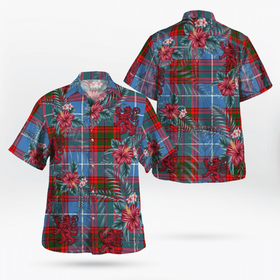 Clan Newton (Edingburg) Tartan Scottish Lion Hawaiian Shirt