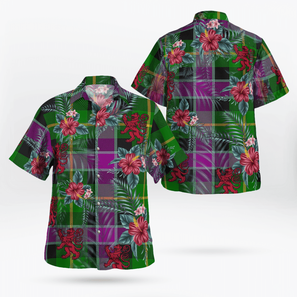 Clan Selkirk Tartan Scottish Lion Hawaiian Shirt RZ50 Selkirk Tartan Tartan Hawaii Shirt