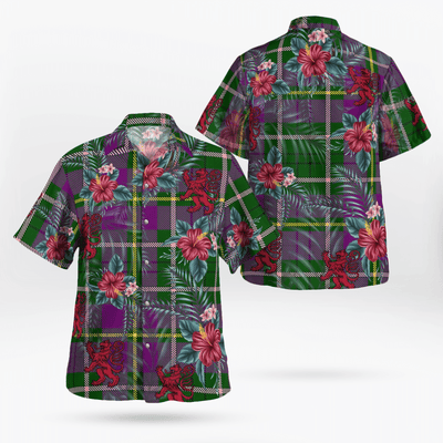 Clan Taylor Tartan Scottish Lion Hawaiian Shirt