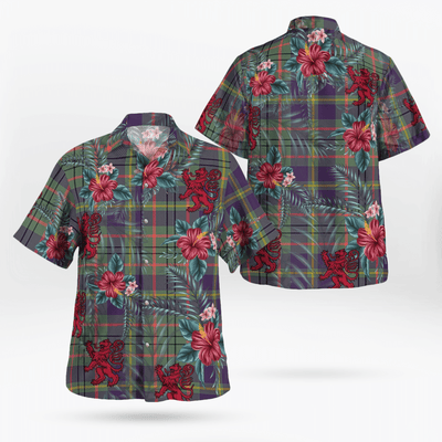 Clan Taylor Weathered Tartan Scottish Lion Hawaiian Shirt