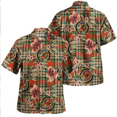 Clan MacGill Ancient Tartan Crest Badge Aloha Hawaiian Shirt Tropical Old Style