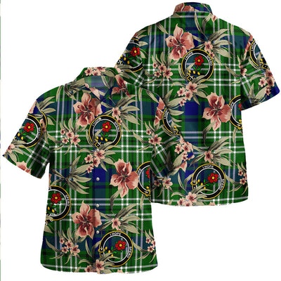 Clan Learmonth Tartan Crest Badge Aloha Hawaiian Shirt Tropical Old Style