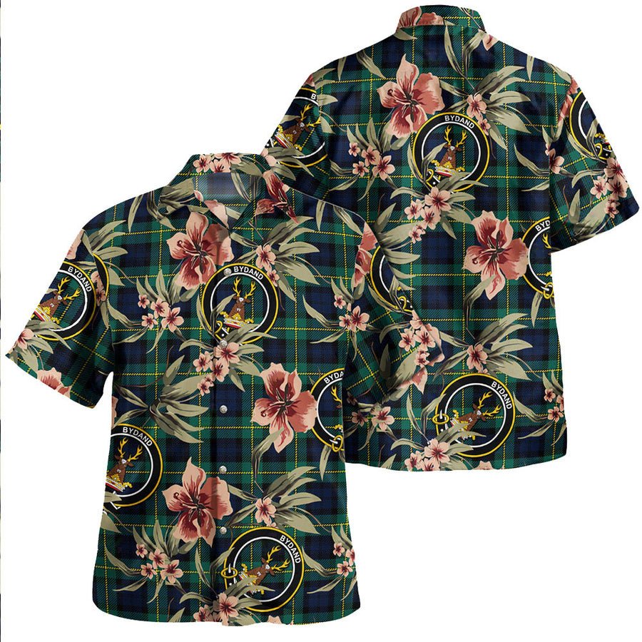 Clan Gordon Modern Tartan Crest Badge Aloha Hawaiian Shirt Tropical Old Style