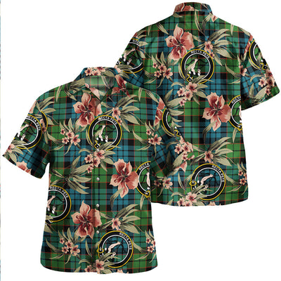 Clan Fletcher Family Ancient Tartan Crest Badge Aloha Hawaiian Shirt Tropical Old Style