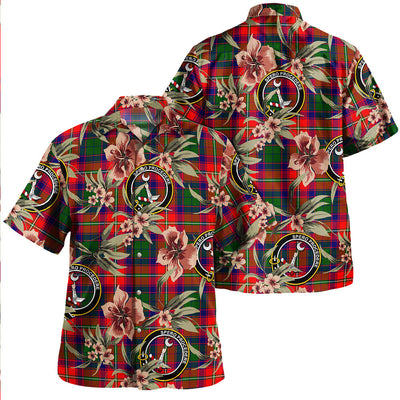 Clan Hopkirk Tartan Crest Badge Aloha Hawaiian Shirt Tropical Old Style