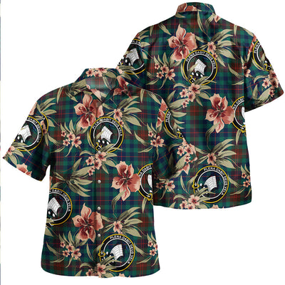 Clan Tennant Yules Modern Tartan Crest Badge Aloha Hawaiian Shirt Tropical Old Style