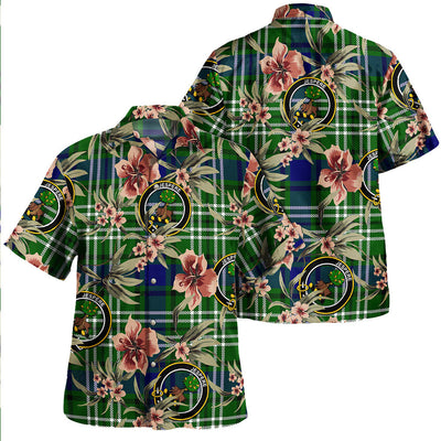 Clan Swinton Tartan Crest Badge Aloha Hawaiian Shirt Tropical Old Style