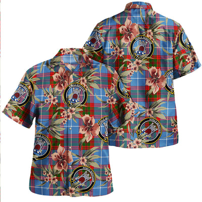 Clan Spalding Tartan Crest Badge Aloha Hawaiian Shirt Tropical Old Style