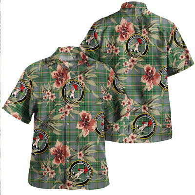 Clan Taylor Weathered Tartan Crest Badge Aloha Hawaiian Shirt Tropical Old Style