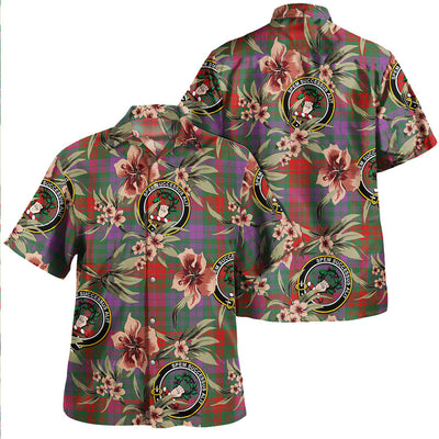 Clan Ross (Wilsons) Weathered Tartan Crest Badge Aloha Hawaiian Shirt Tropical Old Style