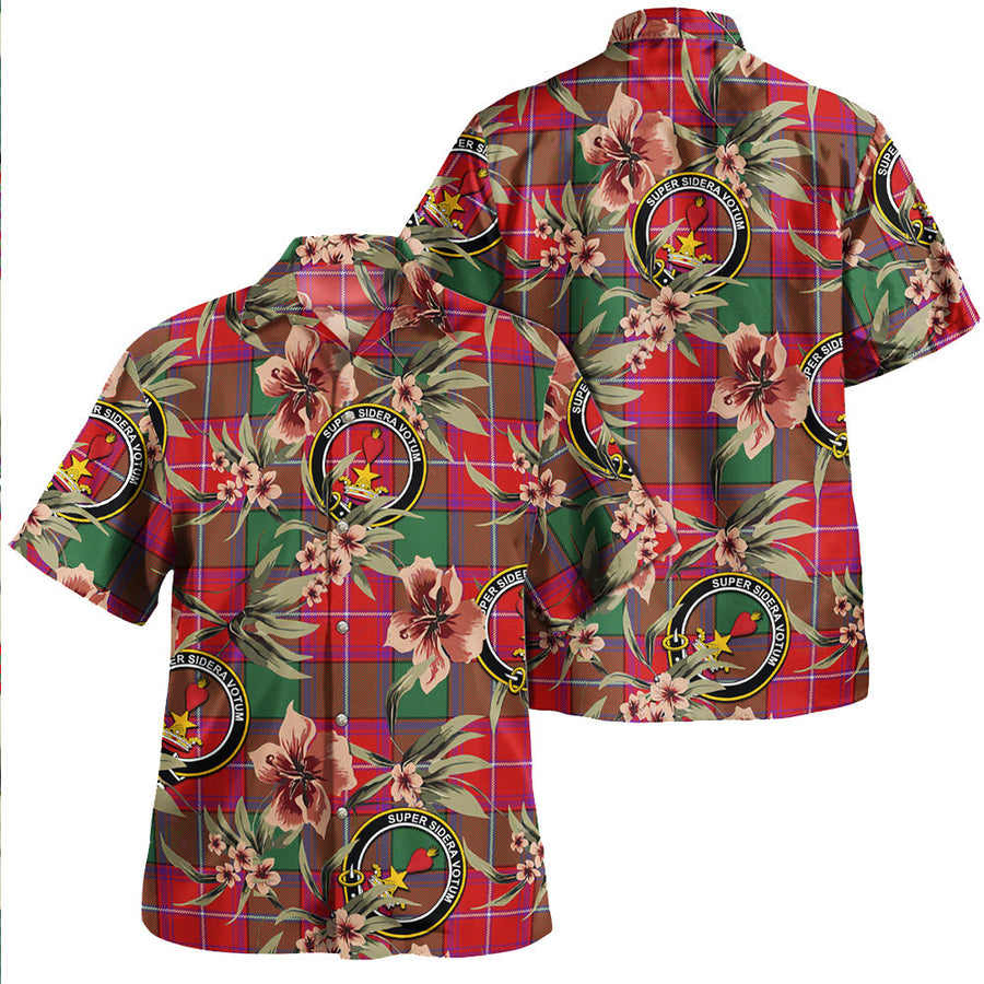 Clan Rattray Modern Tartan Crest Badge Aloha Hawaiian Shirt Tropical Old Style