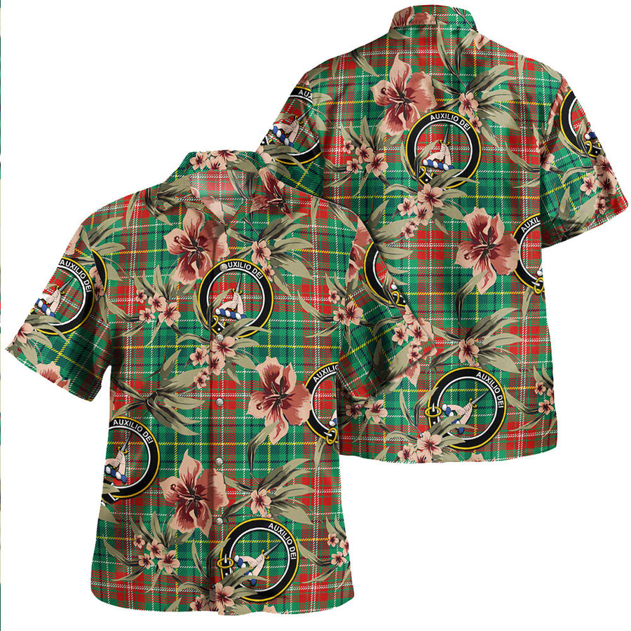 Clan Muirhead Modern Tartan Crest Badge Aloha Hawaiian Shirt Tropical Old Style
