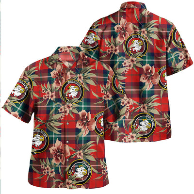 Clan Ruthven Modern Tartan Crest Badge Aloha Hawaiian Shirt Tropical Old Style