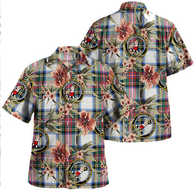 Clan Dennistoun Tartan Crest Badge Aloha Hawaiian Shirt Tropical Old Style