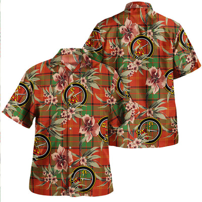 Clan Kirk Ancient Tartan Crest Badge Aloha Hawaiian Shirt Tropical Old Style