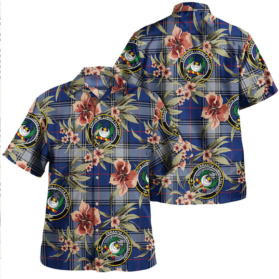 Clan Kinnaird Modern Tartan Crest Badge Aloha Hawaiian Shirt Tropical Old Style