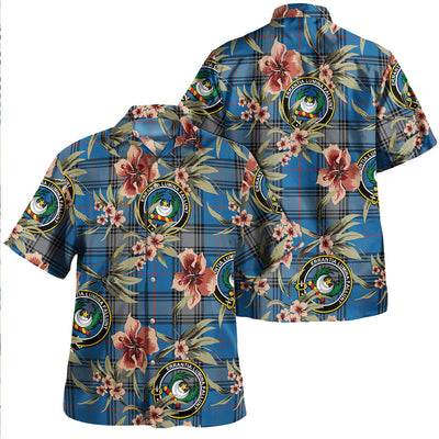 Clan Kinnaird Ancient Tartan Crest Badge Aloha Hawaiian Shirt Tropical Old Style
