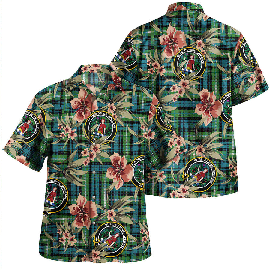 Clan Lyon (LiallLyallLyle) Ancient Tartan Crest Badge Aloha Hawaiian Shirt Tropical Old Style