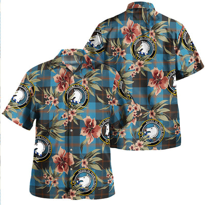 Clan Horsburgh Tartan Crest Badge Aloha Hawaiian Shirt Tropical Old Style