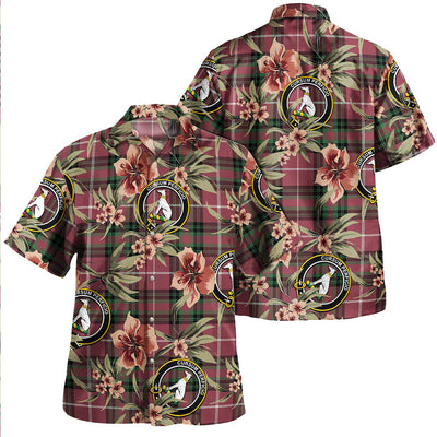 Clan Hunter of Bute (Hunter Maroon) Ancient Tartan Crest Badge Aloha Hawaiian Shirt Tropical Old Style LR71