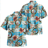 Clan Erskine Burgundy Tartan Crest Badge Aloha Hawaiian Shirt Tropical Old Style XV39 Erskine Burgundy Tartan Tartan Today