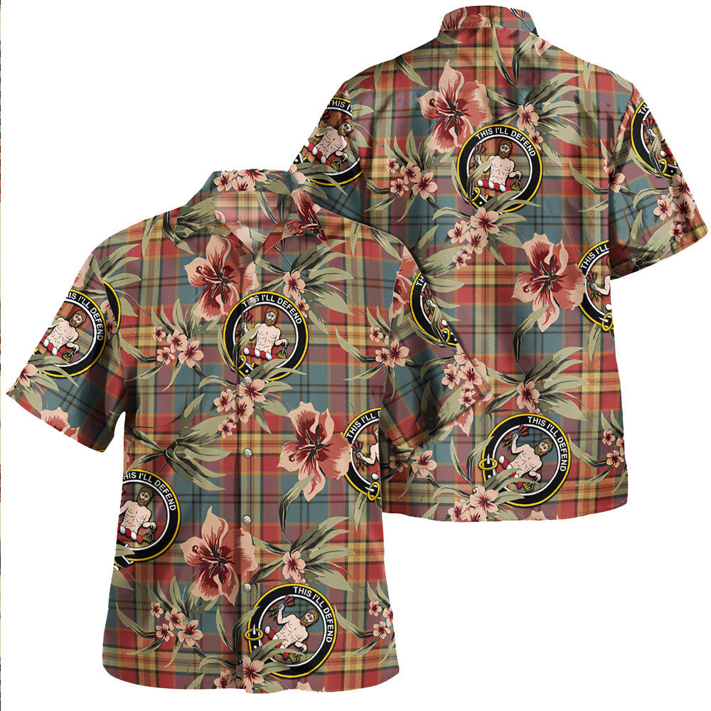 Clan MacGurk Weathered Tartan Crest Badge Aloha Hawaiian Shirt Tropical Old Style UB96 MacGurk Weathered Tartan Tartan Today