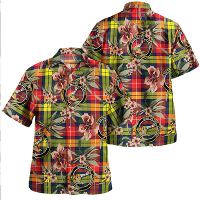 Dewar Tartan Clan Crest Badge Aloha Hawaiian Shirt Tropical Old Style