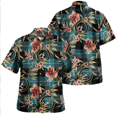 Dunlop Ancient Tartan Clan Crest Badge Aloha Hawaiian Shirt Tropical Old Style